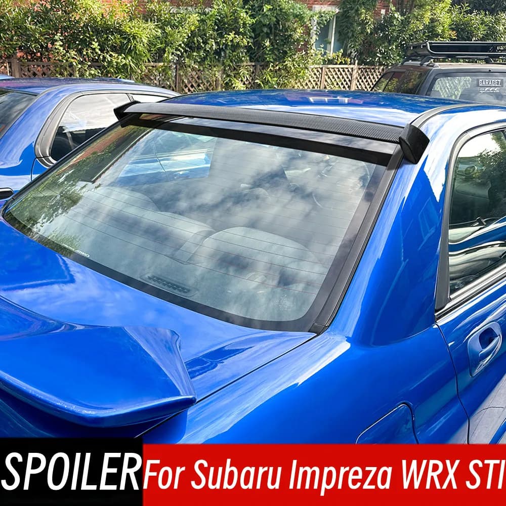 For Subaru Impreza WRX STI 2002-2007 Rear Window Roof Spoiler Wings ABS Plastic Car Black Carbon Exterior Tuning Accessories