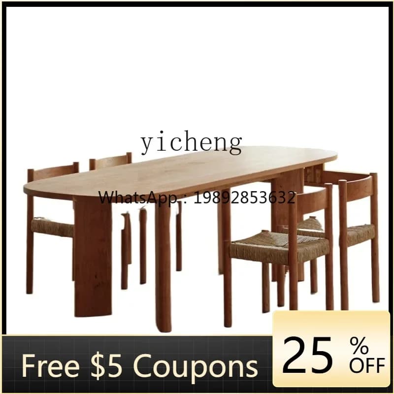 long table dining table household solid wood long retro workbench office