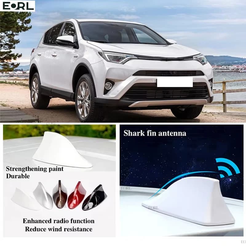 For Toyota Rav4 XA40 Shark Fin Antenna FM Signal Super Aerials Amplifier Waterproof Signal Amplifier FM/AM Radio Aerials