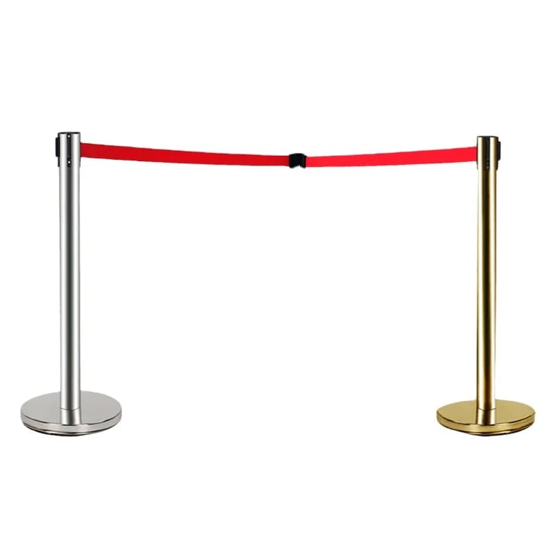 【Professional Use】Airport Hotel Stainless Steel Queue Manager Pole Crowd Control Retractable Belt Stanchion Stainless Steel Tele