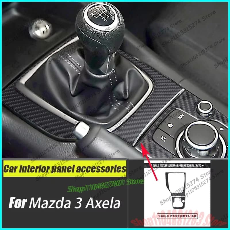 Suitable for Mazda 3 Angkesela Interior Modification Real Carbon Fiber Center Control Gear Box Decorative Sticker Auto Parts