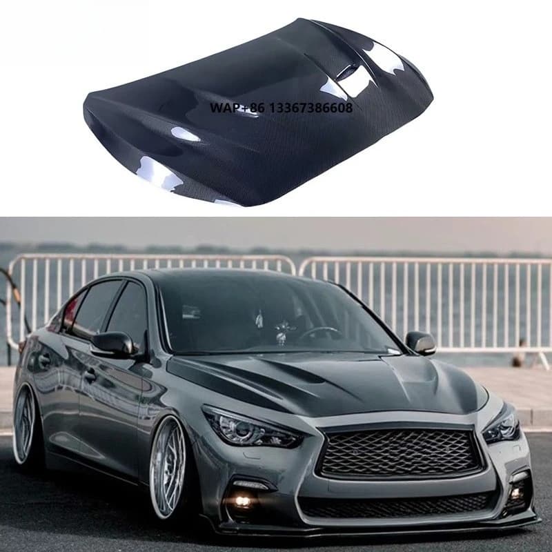 Q50 MBJ Style High Quality Carbon Fiber Engine Hood Engine Bonnet Engine Cover Q50