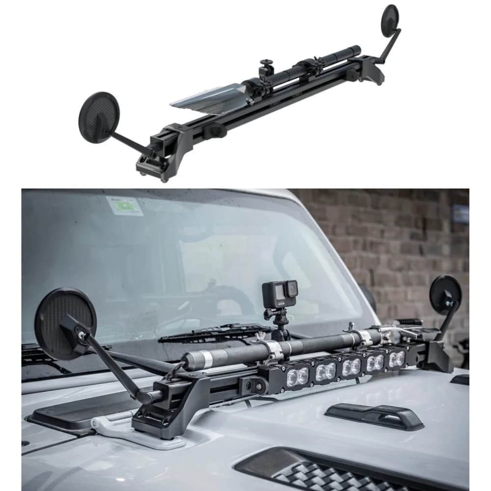 VAN001 CNC Aluminum Hood Hinge Multi-Function Accessory Rail For Jeep Wrangler JL 2018-2026 JK 2007-2017 JT 2020+