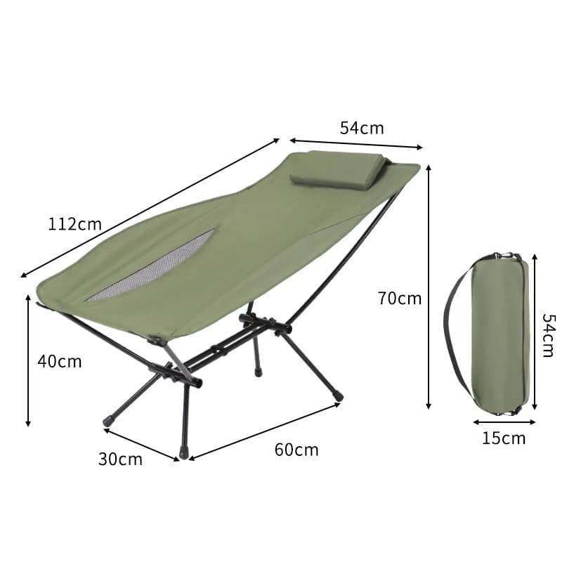 Oxford Outdoor Recliner Bold Aluminum Alloy Foldable Beach Lunch Break Lounge Chair