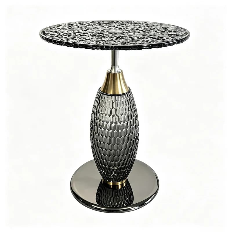 Italian minimalist art glass side table, home living room sofa coffee table