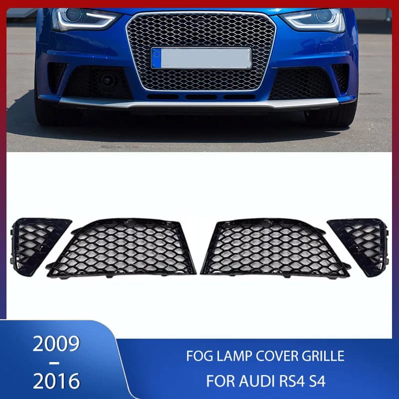 Car Front Bumper Fog Light Cover Modified Lamp Net Frame Grille For Audi RS4 S4 2009 2010 2011 2012 2013 2014 2015 2016