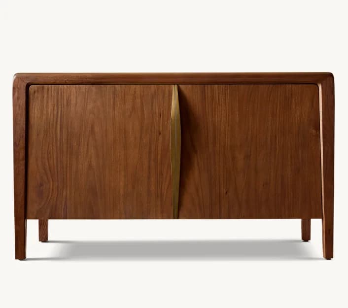 # Modern Luxury Living Room Walnut Wood Media Console