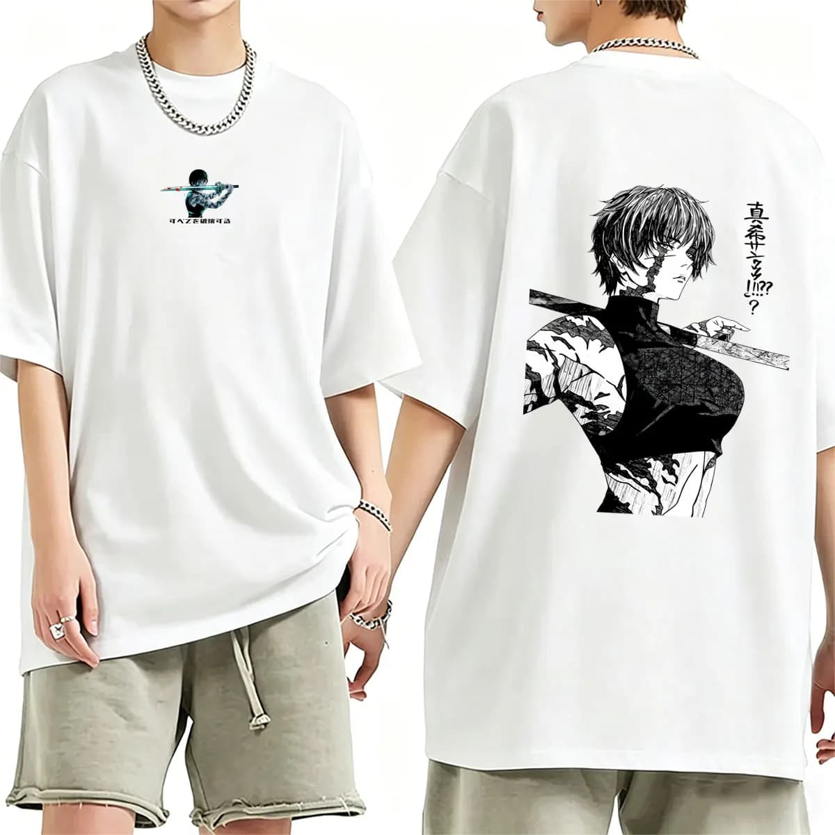 Anime Jujutsu Kaisen Zenin Maki Merch T-shirt Men Women Casual Oversized Streetwear Unisex Cartoon Manga Cosplay Short Sleeve