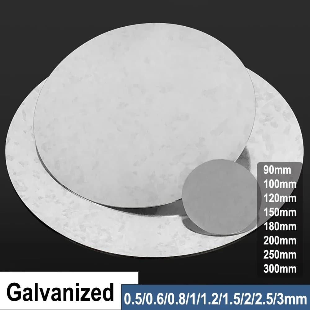 90mm~300mm Galvanized Steel Round Disc Cutting Gasket Washer Electro Galvanized Sheet Metal Blank Circle Parts