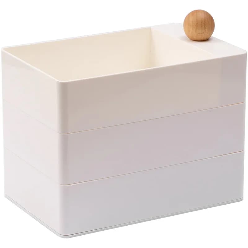 Japanese style wooden ball jewelry storage box multi-layer rotatable bedroom cloakroom jewelry cosmetic box