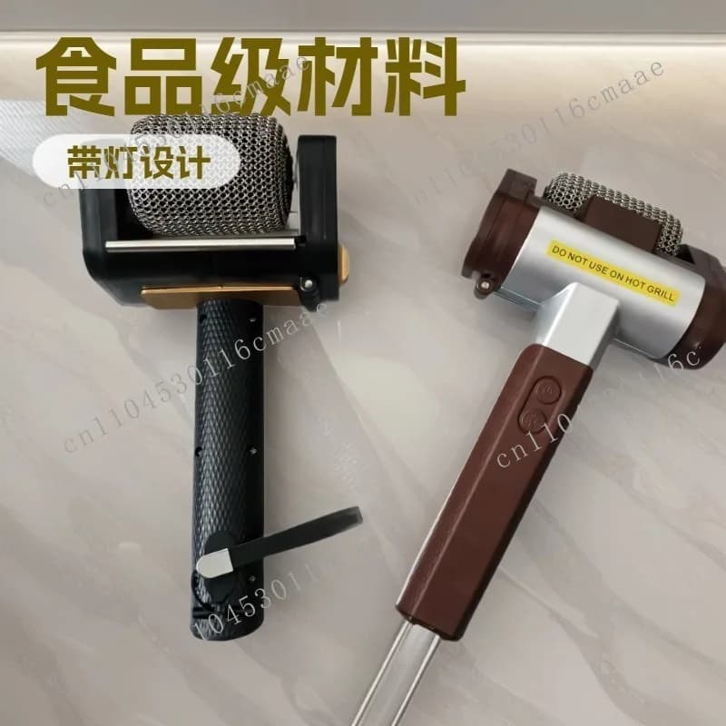 New Electric BBQ Cleaning Brush Special Food Grade Cleaner Brush Stainless Steel Roller BBQ Brush