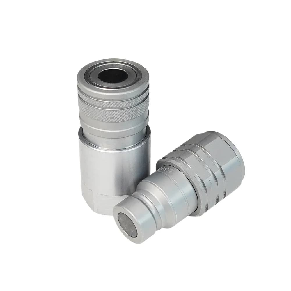 100CPS Flat 3/8 1/4 3/4 Threaded Npt Bsp Hydraulic Release Quick Disconnect Fittings Stainless Steel Hydraulic Quick Couplings