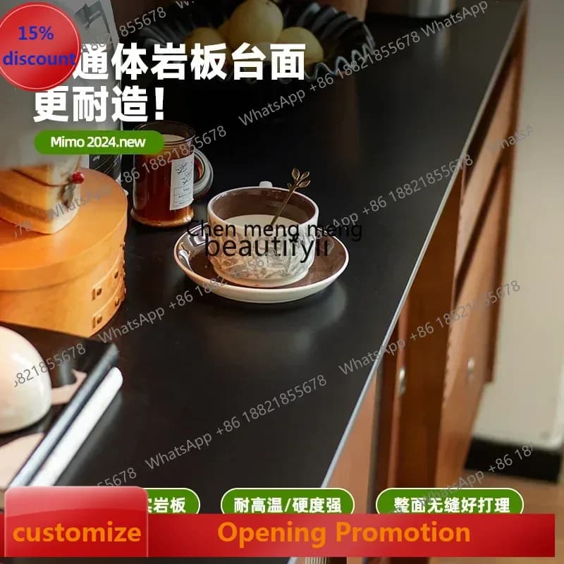 smt7486 Retro solid wood dining side cabinet, living room meal preparation, coffee machine placement table, tea cabinet ss 7486