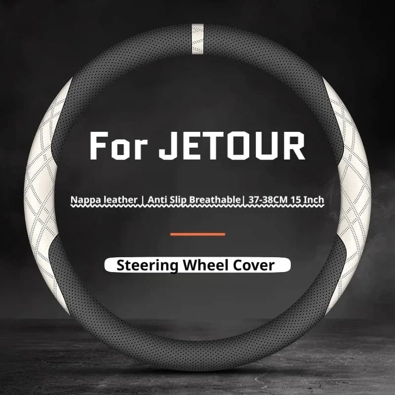 Perforated3Leather3Car3Steering3Wheel3Cover3For3Jetour3X703X903Dashing3T23T1337-38CM3Premium3Touch3Car3Interior3Accessories