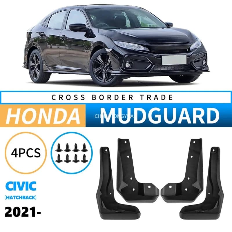 For Honda CIVIC 2021 hatchback Mudguards Splash Guards Front Rear Wheels Fender Car Accessories 4Pcs Auto Parts