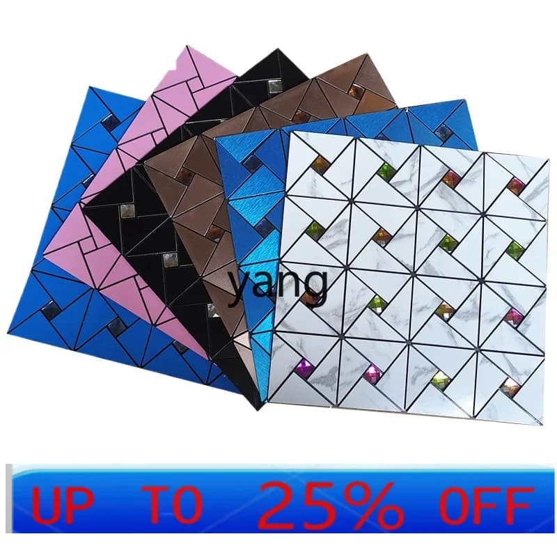 LH  self-adhesive glass metal paper tile indoor living room TV background wall