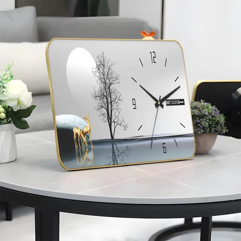 Internet celebrity silent desktop clock, living room home, bedroom new creative table, new Chinese ornament