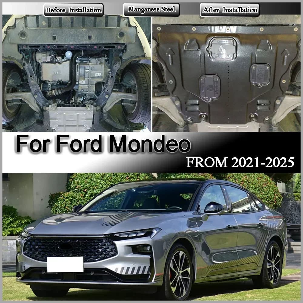 For Ford Mondeo 2021-2025 2.0T Plastic steel Under Engine Guard Protection Device Engine Bonnets Engine Shield Car Accessories