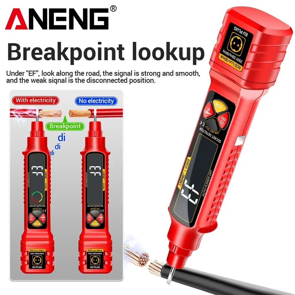 ANENG VD808 Socket Power Tester Line Detection AC/DC Voltage Measuremen Polarity Leakage NCV Voltage Sensing Electricians Tools