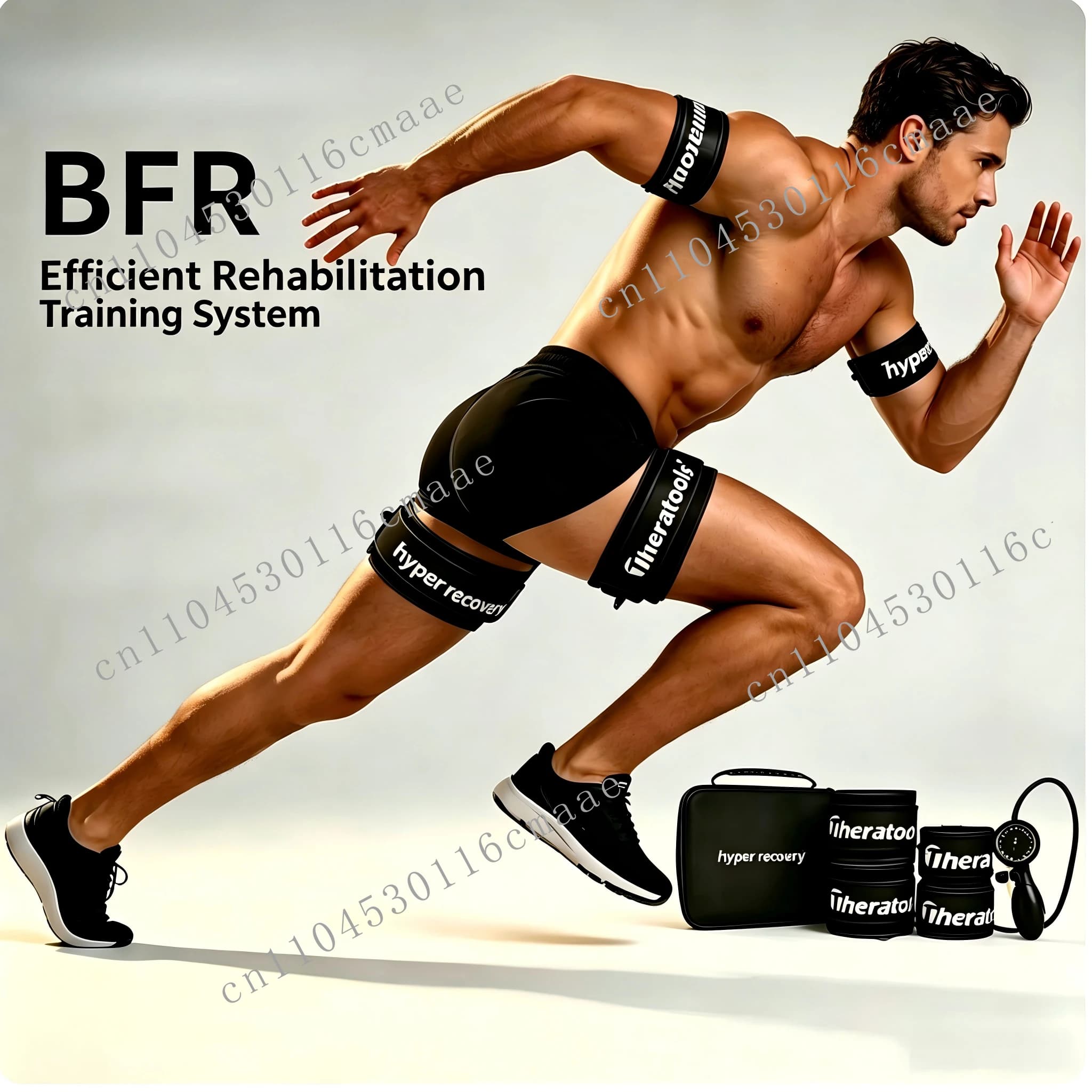 Blood flow restriction training BFR occlusion cuff with hand pump portable fitness for muscle building tools