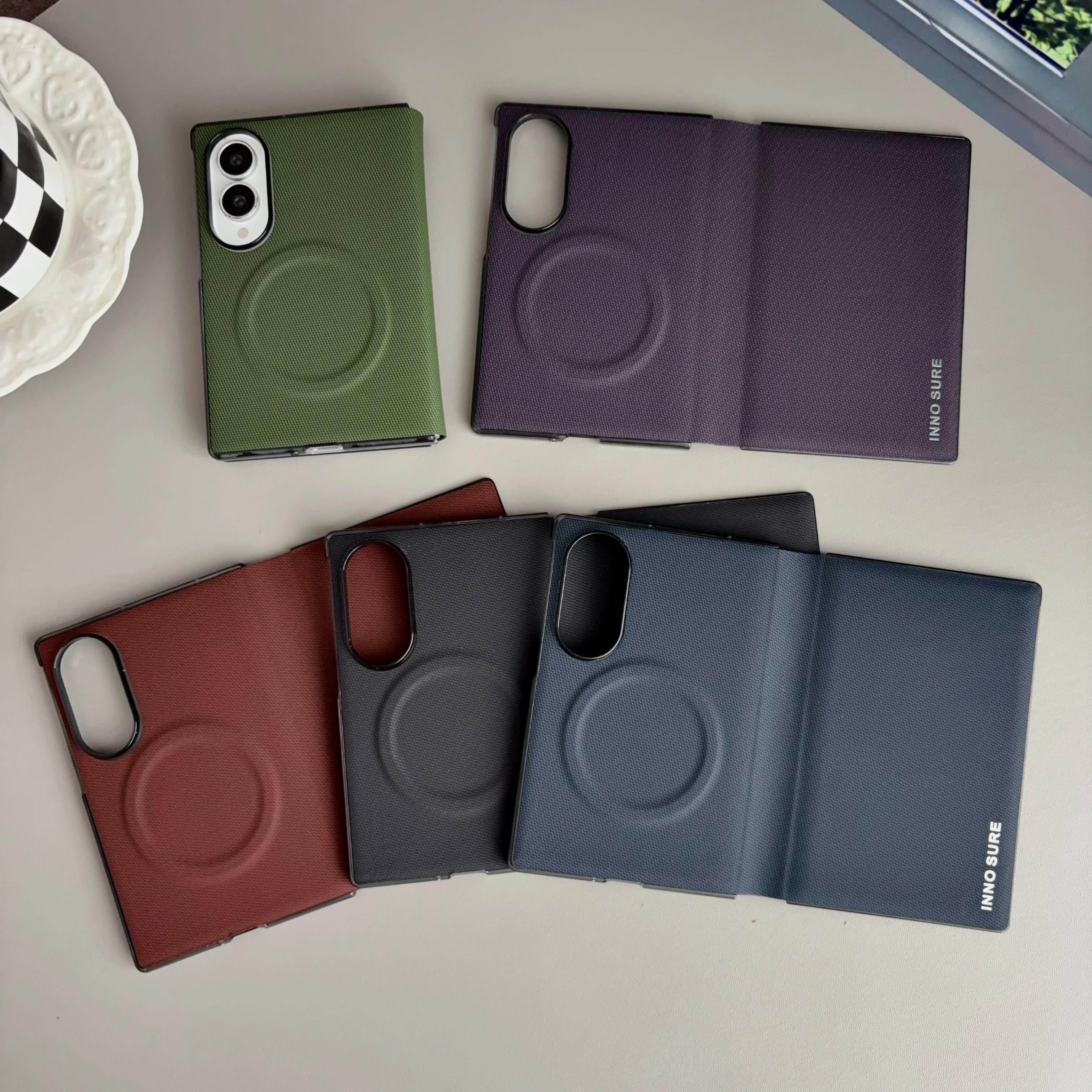 For Samsung Galaxy Z Fold 8 Case Luxury Matte Leather Magnetic Wireless Charging Shockproof Back Cover Accessories For ZFold8