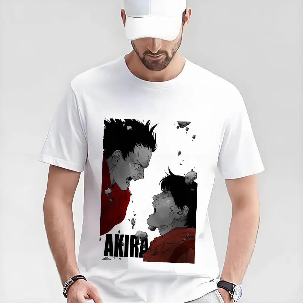 Akira Cyberpunk City Explosion Gift T‑Shirt Katsuhiro Otomo Retro Manga Shotaro Kaneda Neo‑Tokyo Anime 0325 Short Sleeve Tops