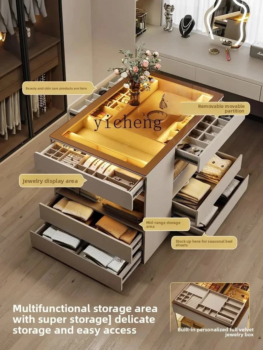 r9.2-Double-Sided Chest of Drawers Jewelry Display Cabinet Cloakroom Center Table Home Room Storage Cabinet