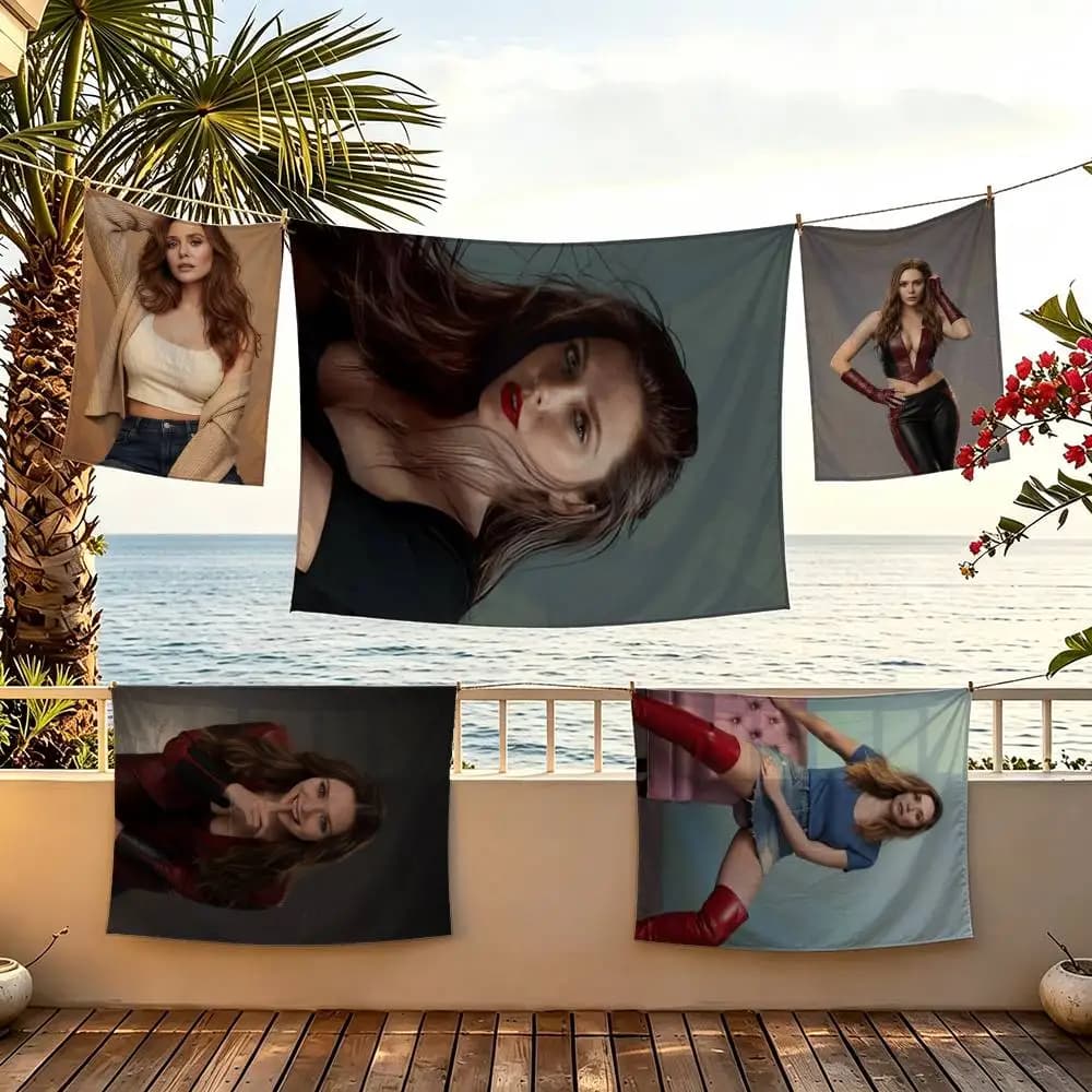 Actor E-Elizabeth Olsen flag For Camping Party Picnic Studio Booth Background Wall Interior Decoration Banner