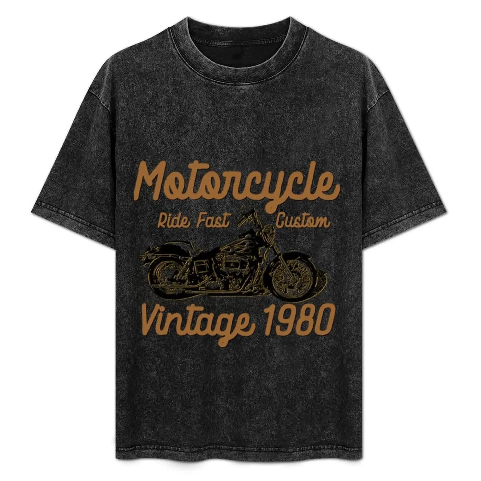 Motorcycle Vintage T-Shirt Big and Tall Crew Neck Tee