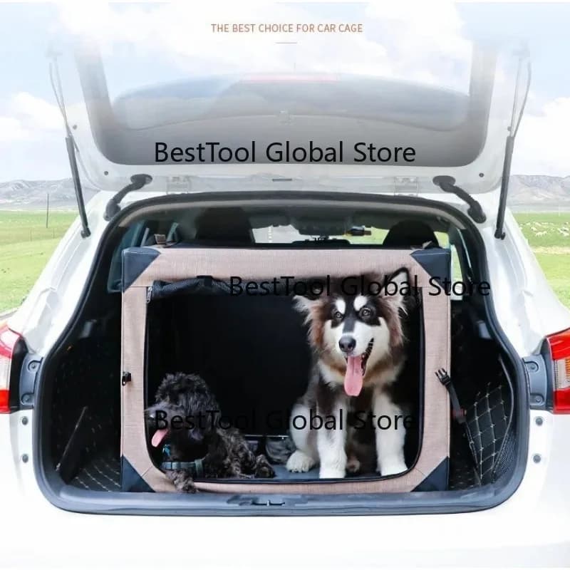 Hot Sale Po-le Pet Cage Collapsible Dog Hotel Crates with 4 Doors Solid Zipper Closure Foldable C-at Dog Car Seat Travel Bag