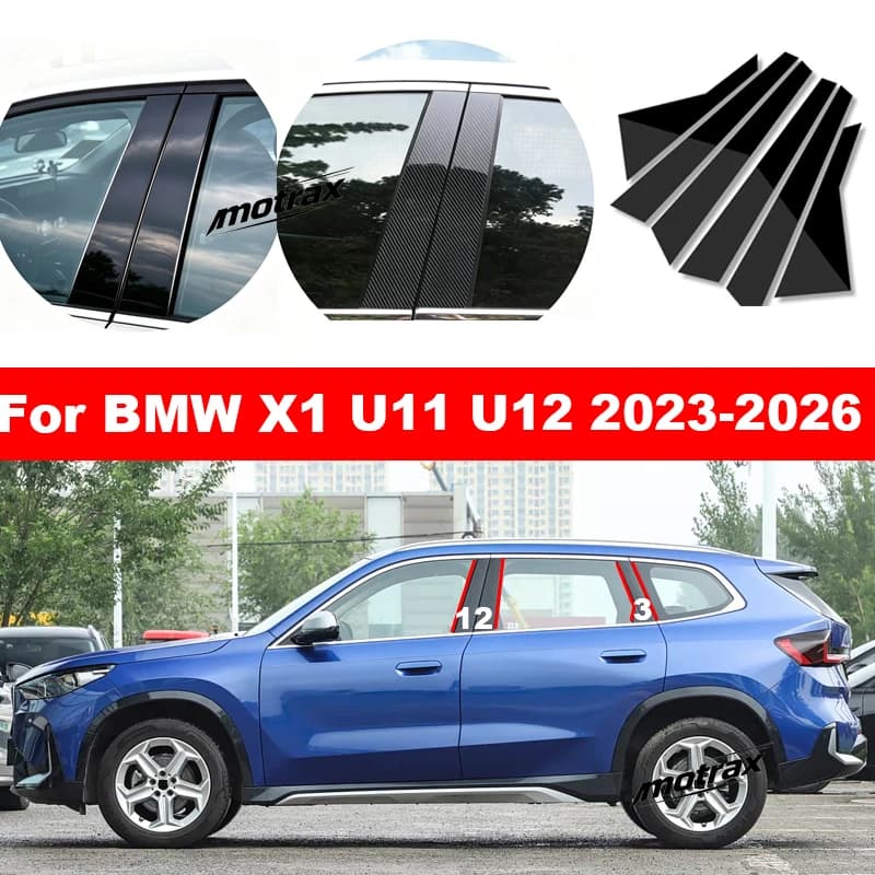 Car B C Pillar Post Stickers PC Window Trim Cover Middle Pillar Decorative Accessories for BMW X1 U11 U12 2023 2024 2025 2026