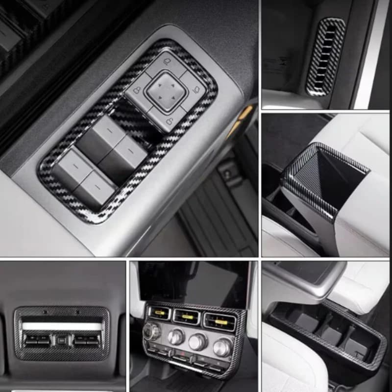 For Chery iCAR V23 2025-2026 central control gear shift panel decorative frame ABS carbon rear air outlet interior modification