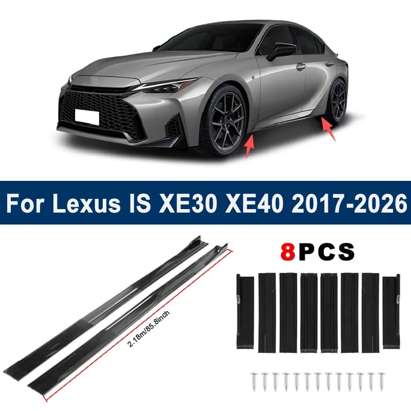 2.18m Sectional Side Skirt Extension Lips For Lexus IS XE30 XE40 2017-2026 - Racing Side Spoiler Car Modified Body Kit