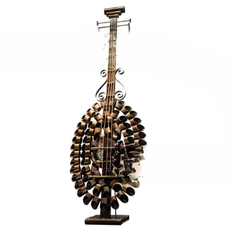 Metal Musical Instrument Sculpture Pipa Cello Guitar Saxophone Iron Ornament