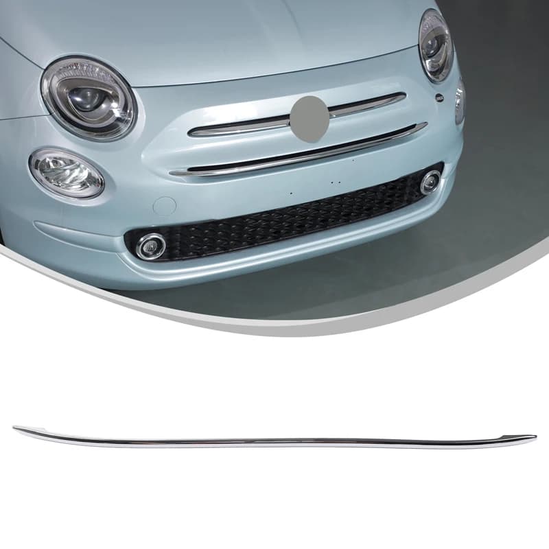 For Fiat 500 2016-2025 Car Front Grille Decorative Rod ABS Gloss/Carbon Fiber Automotive Exterior Modification Accessories