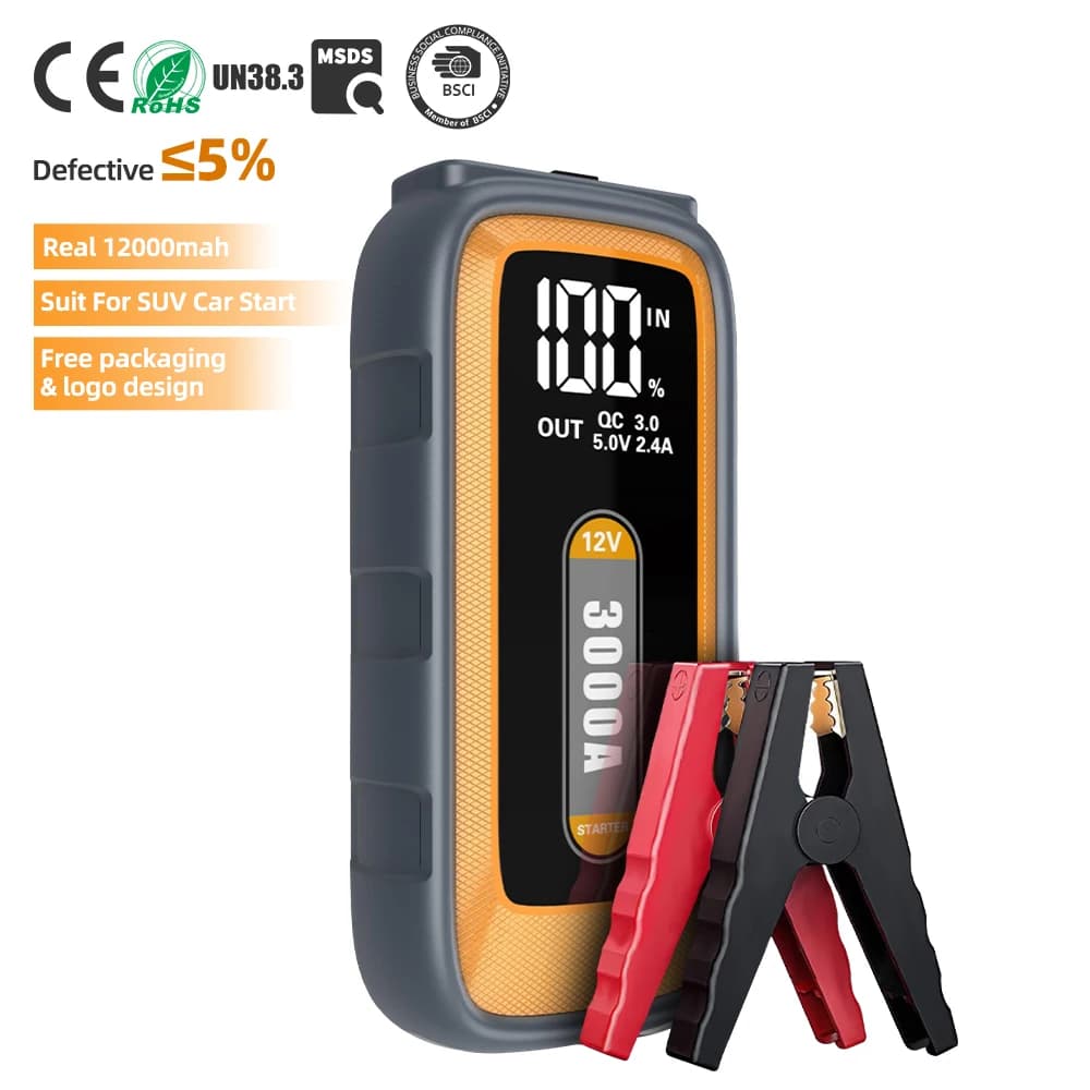 Large Capacity Portable Jump Box with USB Quick Charge Emergency Start 12V Car Battery Jump Starter Power Bank