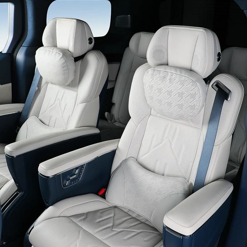 NAPPA Leather For ZEEKR 009 X 001 007 7X 9X Car White Headrest Neck Support Seat Lumbar Support cushion Breathable Soft Pillow