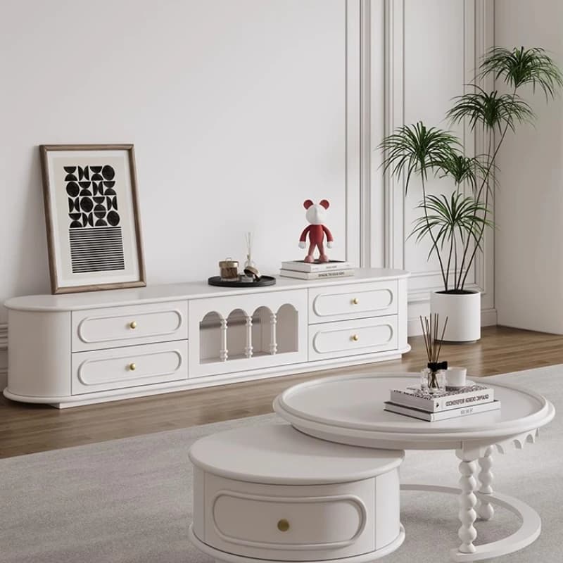 m French Cream Style Tv Table Designer Storage Living Room Modern Table Organizer Hallway Home Furniture m