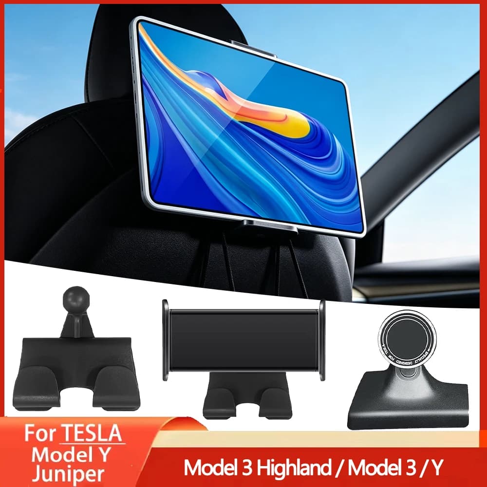 Car Rear Seat Back Mobile Phone Computer Holder Center Console Mobile Phone Holder Storage Hook For Tesla Model 3 Y Juniper 2025