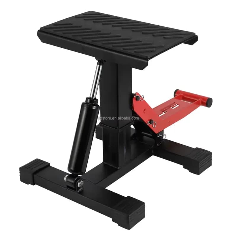 JFG Universal Stainless Steel Motorcycle Lift Stand Hydraulic Foot Pedal Motorbike Repair Jack Garage Maintenance Stool