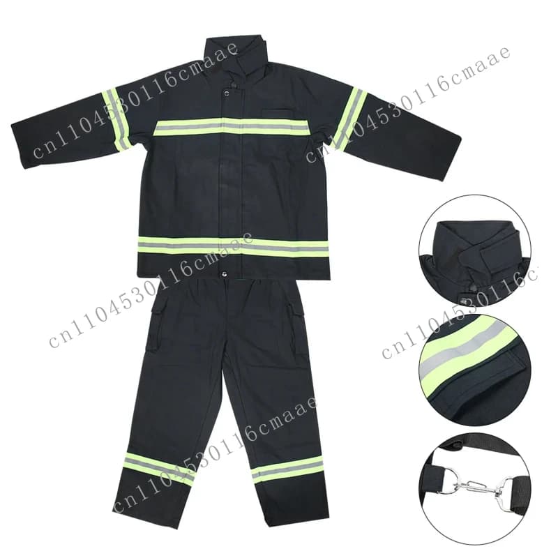 Fire Fighting Equipment Flame Retardant Clothing Fireproof Heatproof Firemen Protective Reflective Coat Trousers Fireproof Suit