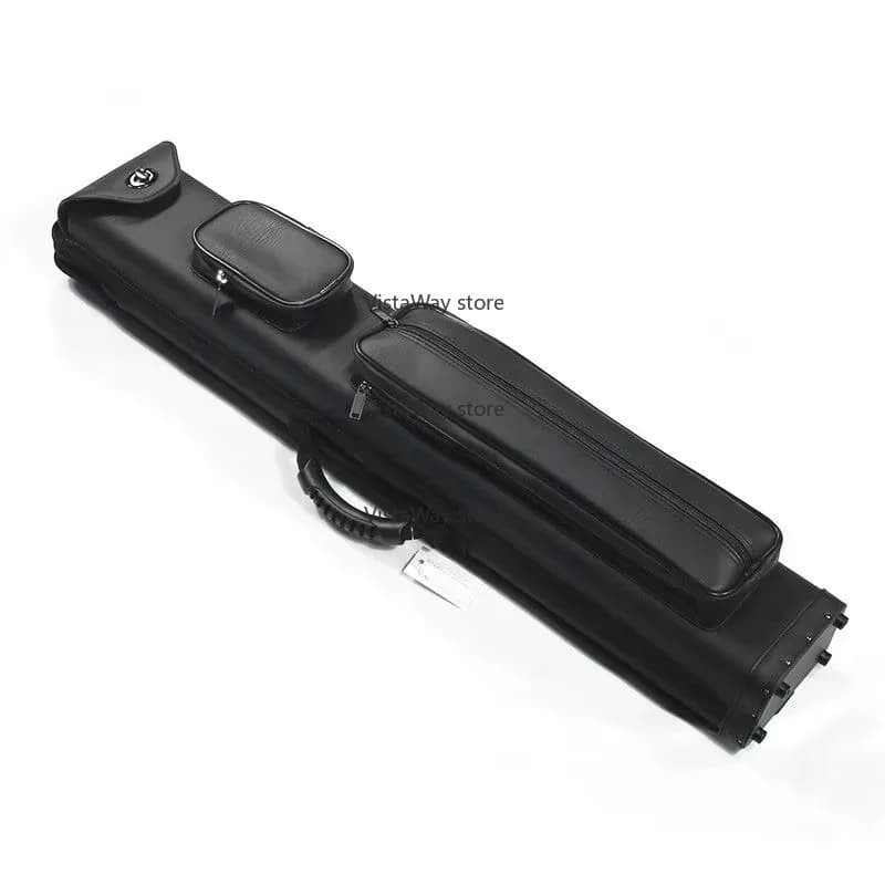 Superior Quality 3B5S 8 Holes Black Color Leather Billiard Cue Bag Cue Case for 1/2-pc Pool Cue Stick