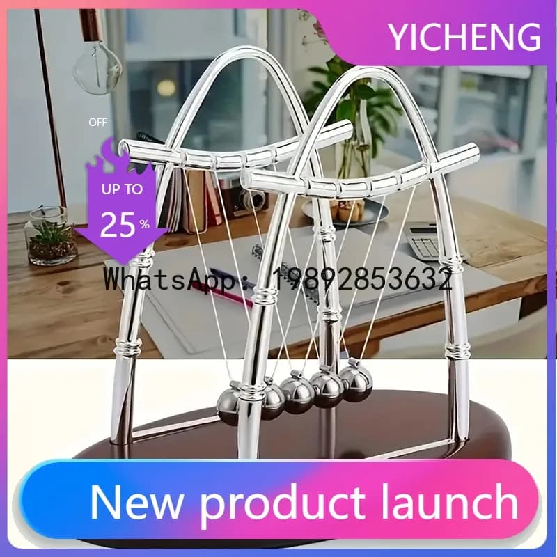 LYY Balance Steel Balls Perpetual Motion Collision Ball School Teaching Physics Science Pendulum Toy Home Decoration