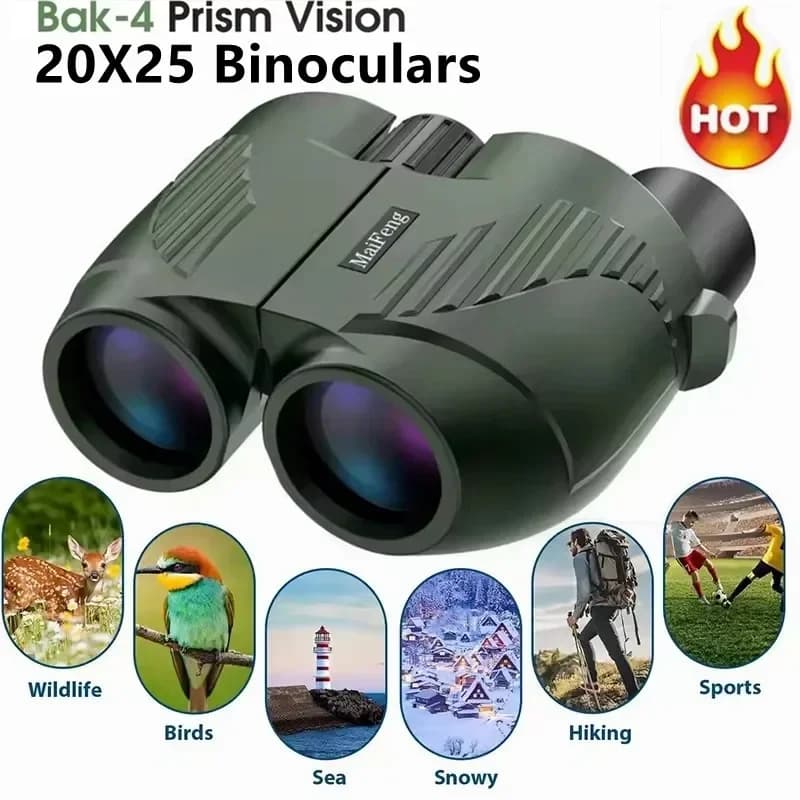 20X25 Professional Binoculars HD Pocket Waterproof Camping Observation Telescope Portable Optical Telescope for Outdoor Hunting