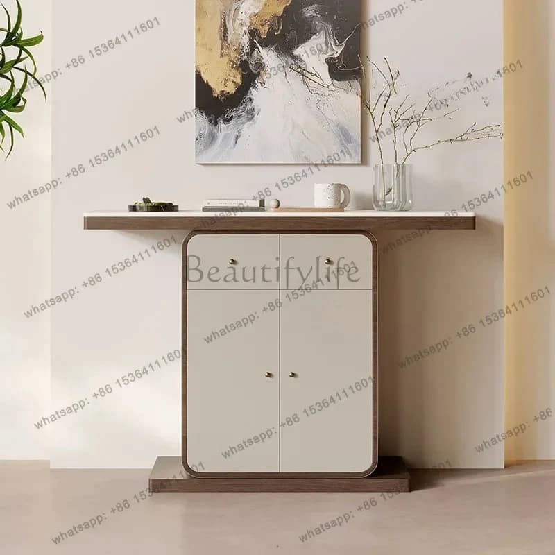 Entry Porch Table Premium Italian Minimalist Living Room Corridor Aisle Porch Cabinet Against The Wall Porch Table Table