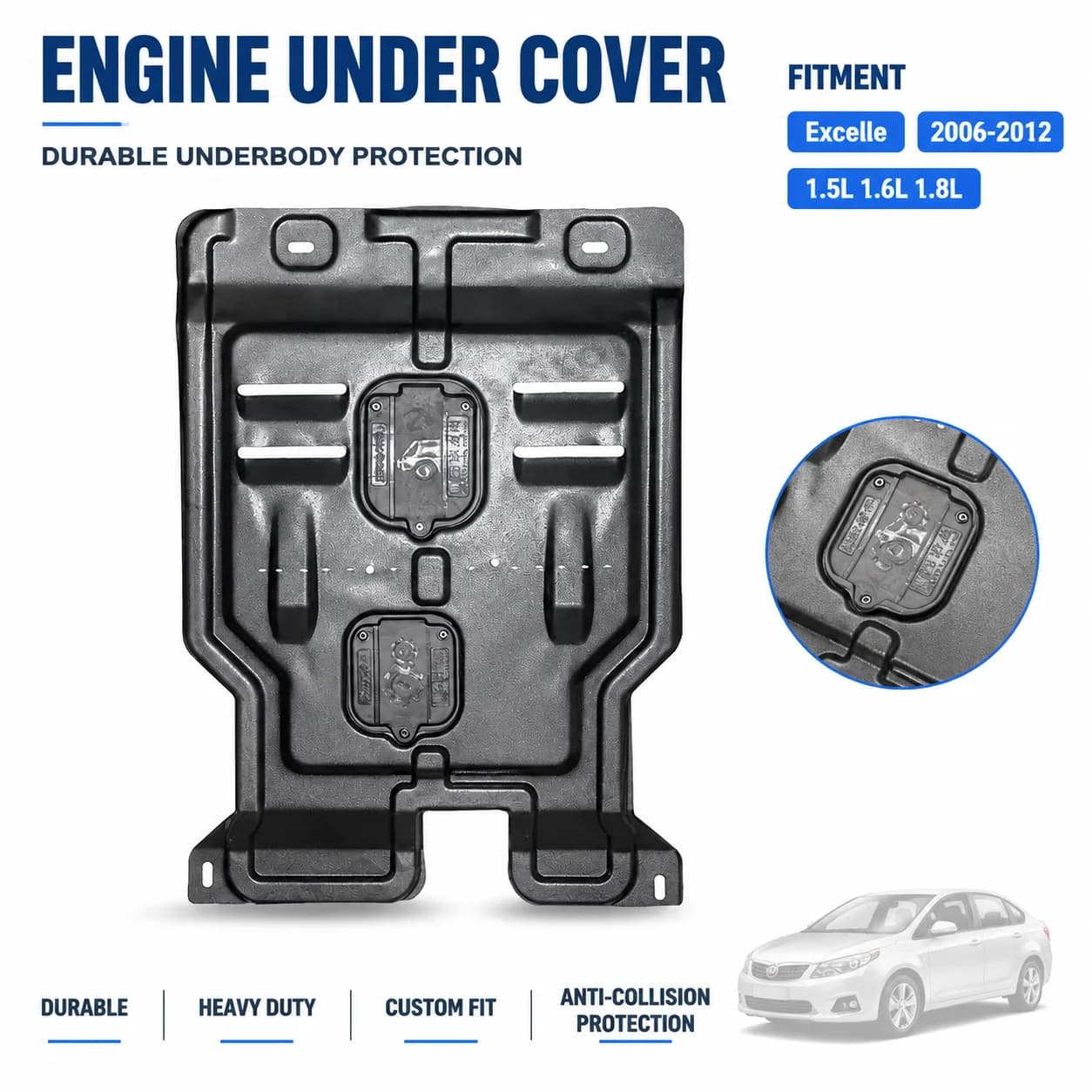 Custom Fit Engine Skid Plate For Buick Excelle 2006-2012 1.5L1.6L1.8L Heavy Duty Underbody Protection Anti Collision Design