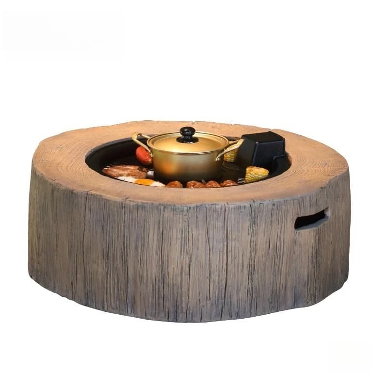 Garden Fireplace Tea Grill Set, Outdoor BBQ Table BBQ Grill