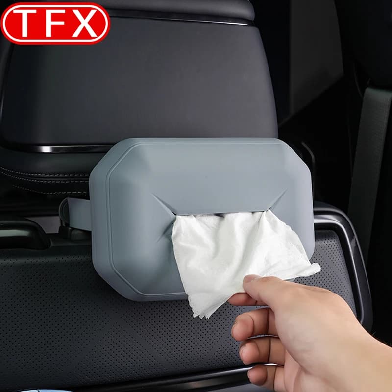 For BYD Leopard 5 Denza B5 2025 2026 Car Mounted Tissue Bag Silicone Drawstring Box Original Car Color Tissue Box Accessories