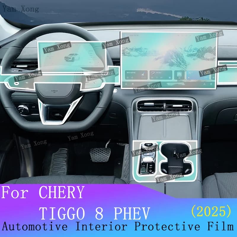 For CHERY TIGGO 8 PHEV interior Film suit Center Console Protection Navigation screen Transparent Anti-scratch Gear Panel Film