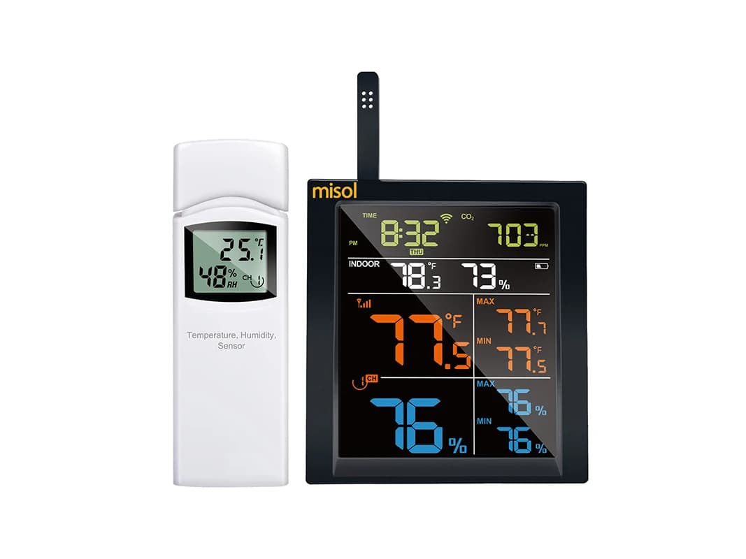 MISOL/ WN1821 temperature humidity CO2, and carbon dioxide detection weather station
